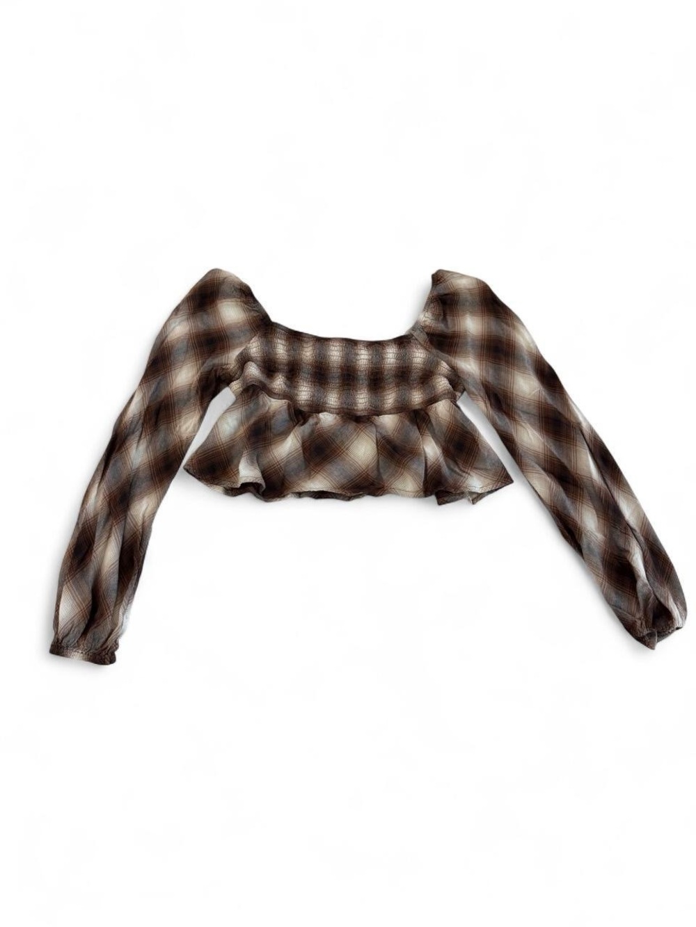 Hollister Plaid Smocked Crop Top